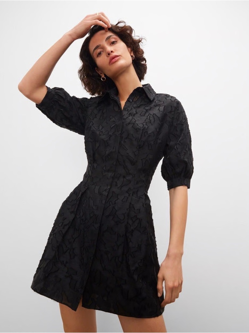 Club Monaco Patterned Sculptural Sleeve Dress